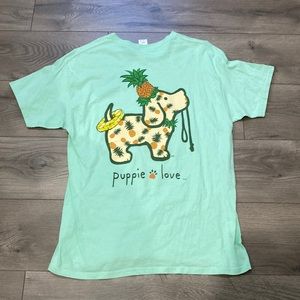 Puppy love pineapple pup tee size large